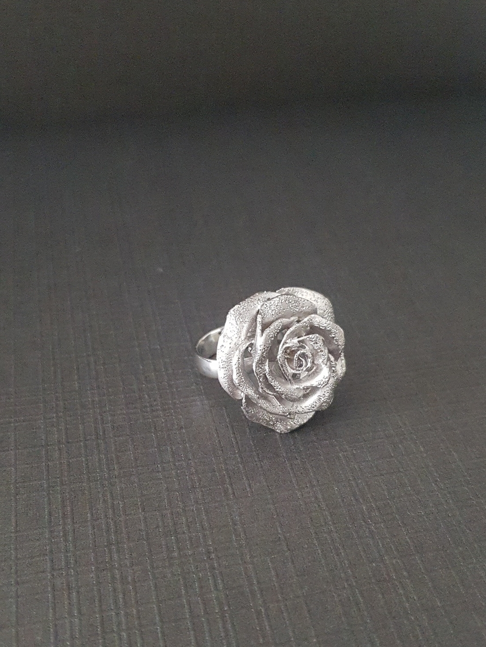 Sterling Silver Rose Statement Ring